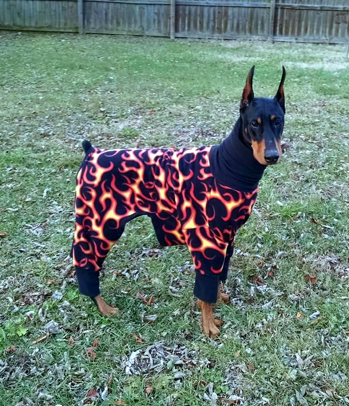Kyra in her flame jammies!